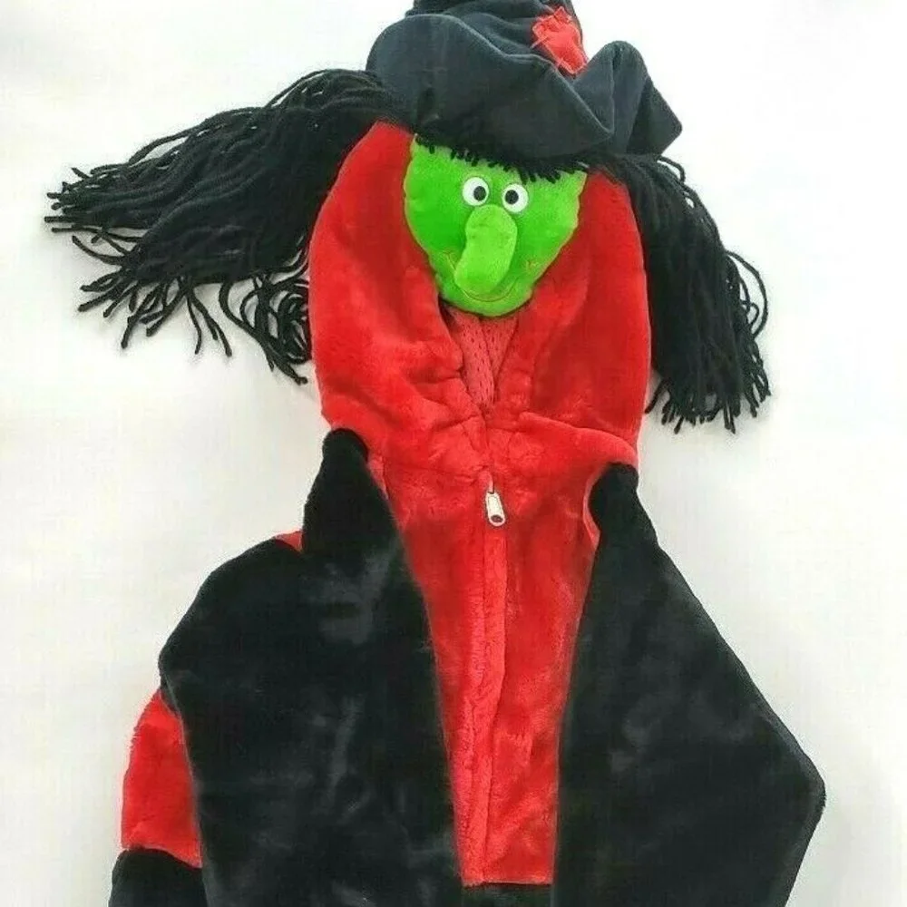 Toddler 3D Witch One Piece Plush Halloween Costume Size M (3-4) WARM & Cozy EUC